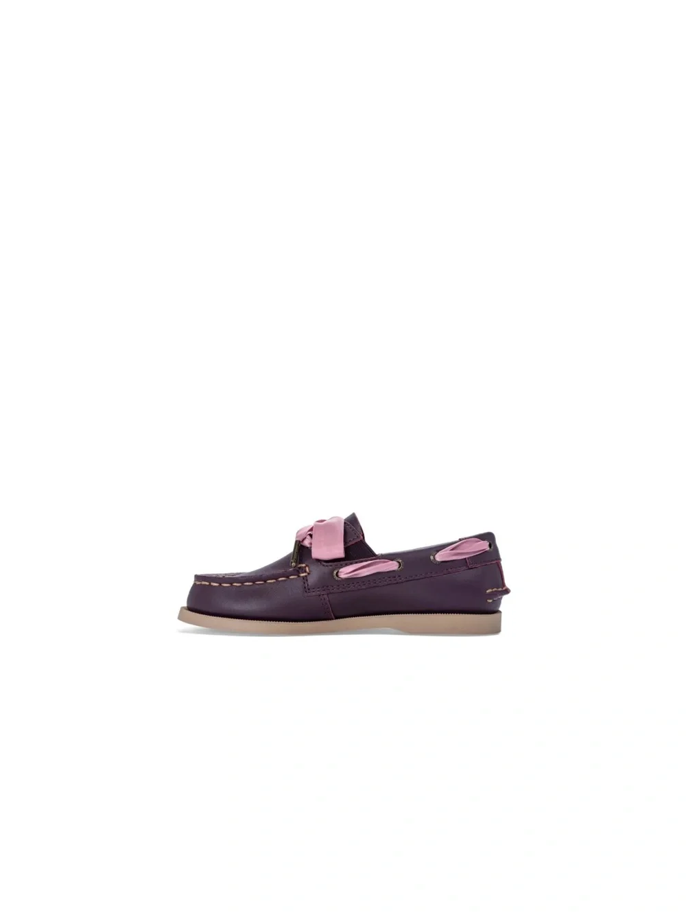 Sperry Purple Kids Moccasin with Pink Bow